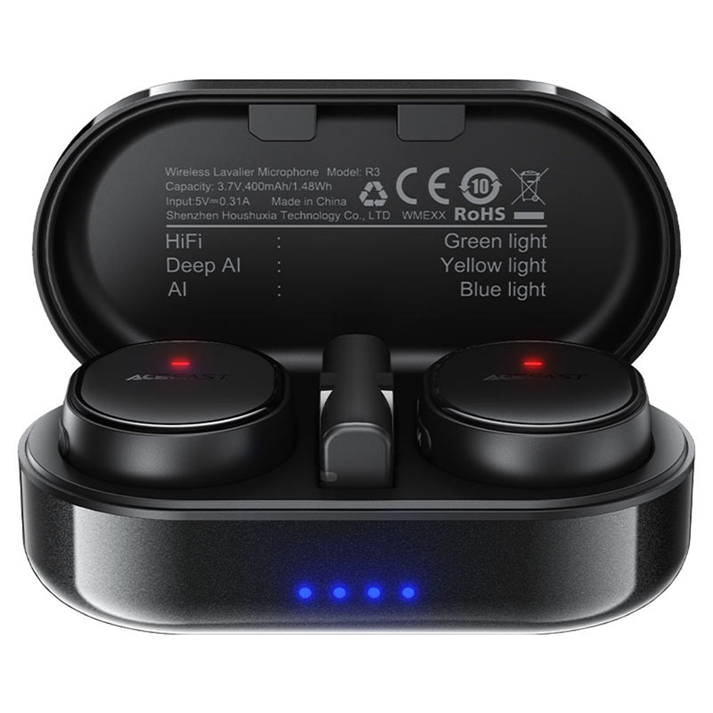 Acefast - Microfones de Lapela Sem Fios (R3) - Preto