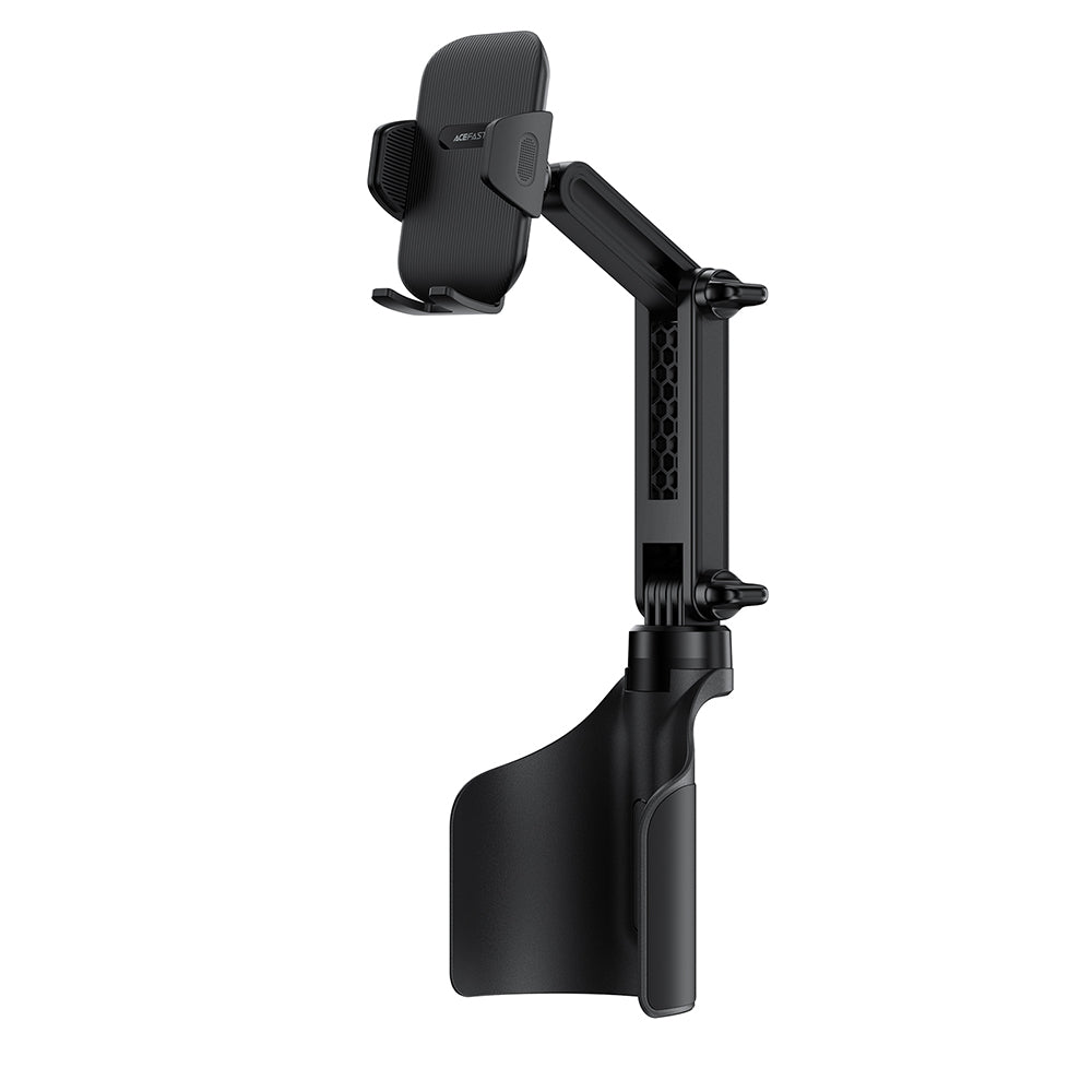 Acefast Car Holder (D63) - with 2 Bases, Reliable Clamps, One-key Opening, Flexible Rod, Non‑slip Silicone, Universal - Black