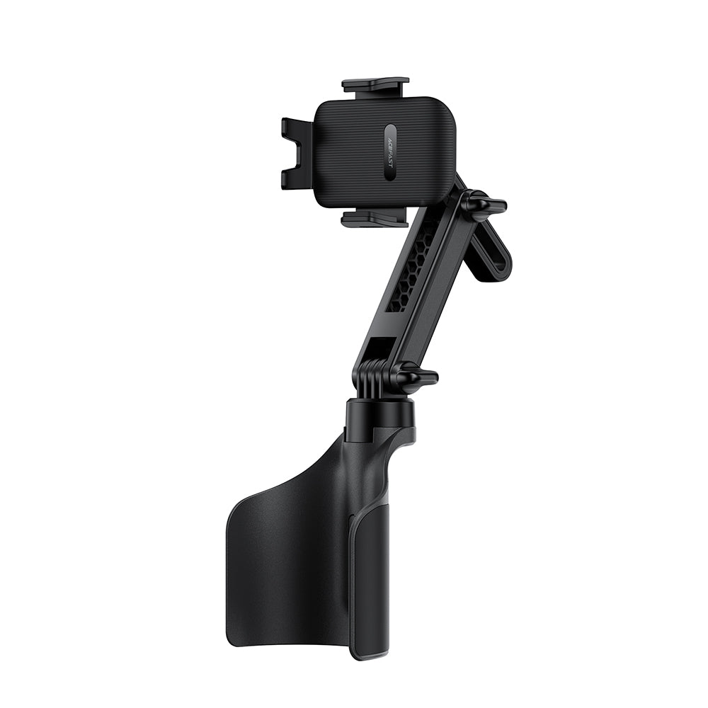 Acefast Car Holder (D63) - with 2 Bases, Reliable Clamps, One-key Opening, Flexible Rod, Non‑slip Silicone, Universal - Black