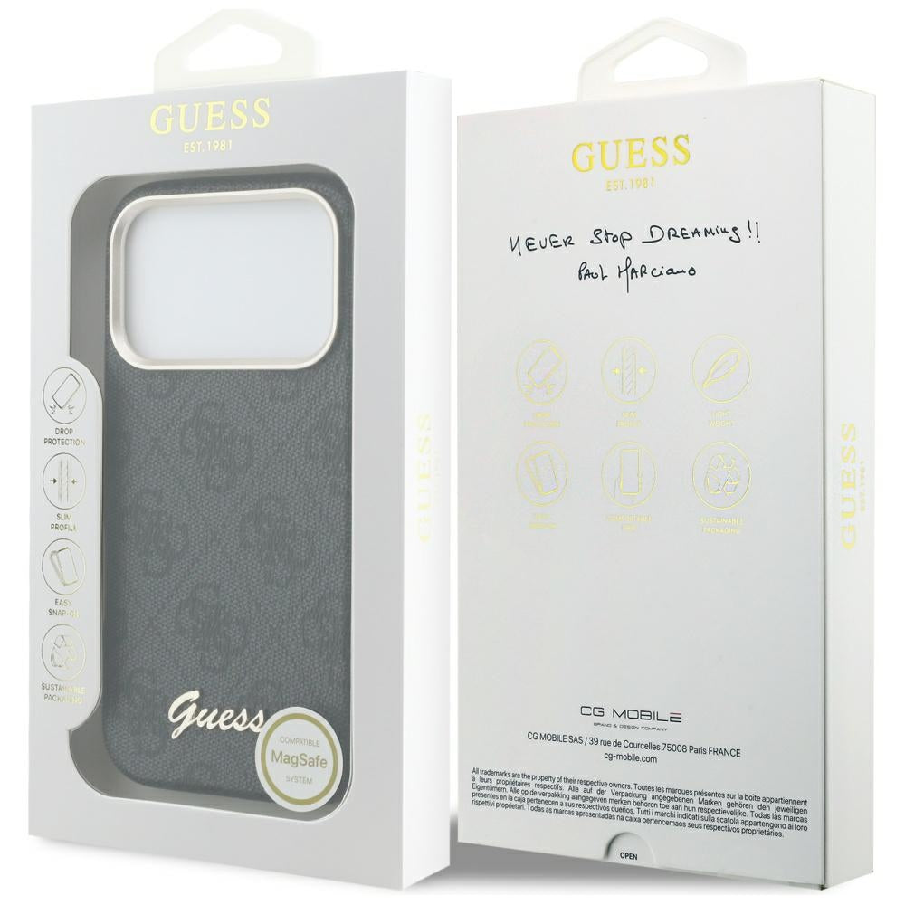 Capa Guess 4G Script MagSafe - iPhone 17 Pro - Preto
