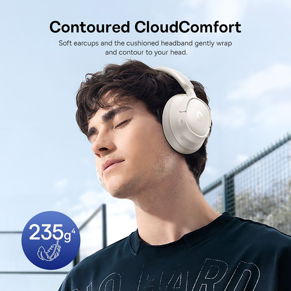 Baseus Bass BH1 NC - Auscultadores Bluetooth 6.0 com ANC e Hi-Res - Branco