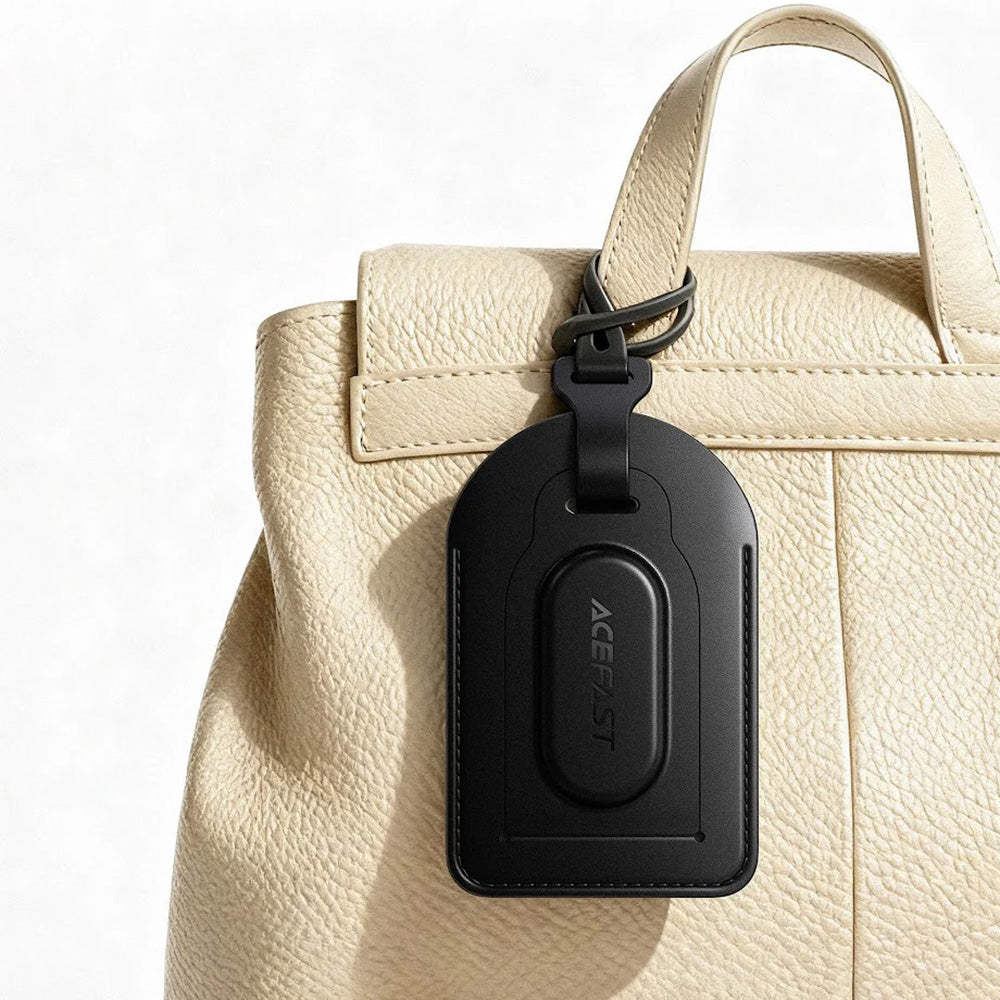Acefast - Smart Tracker (S5) - Stylish Faux Leather Tag, for Luggage, BT 5.4, FindMy Network, MFi, CR2032 Battery