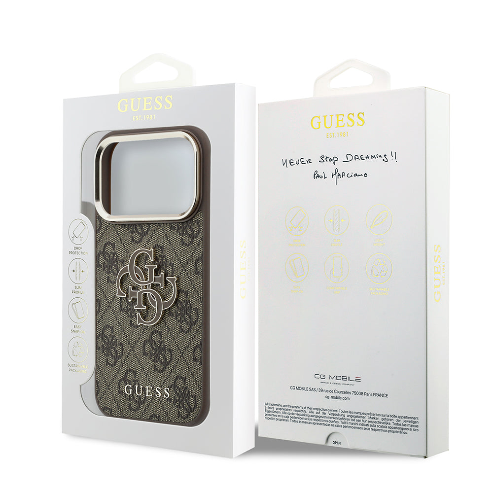 Capa Guess Hardcase 4G Big Resin Logo - iPhone 17 Pro / 18 Pro - Castanho