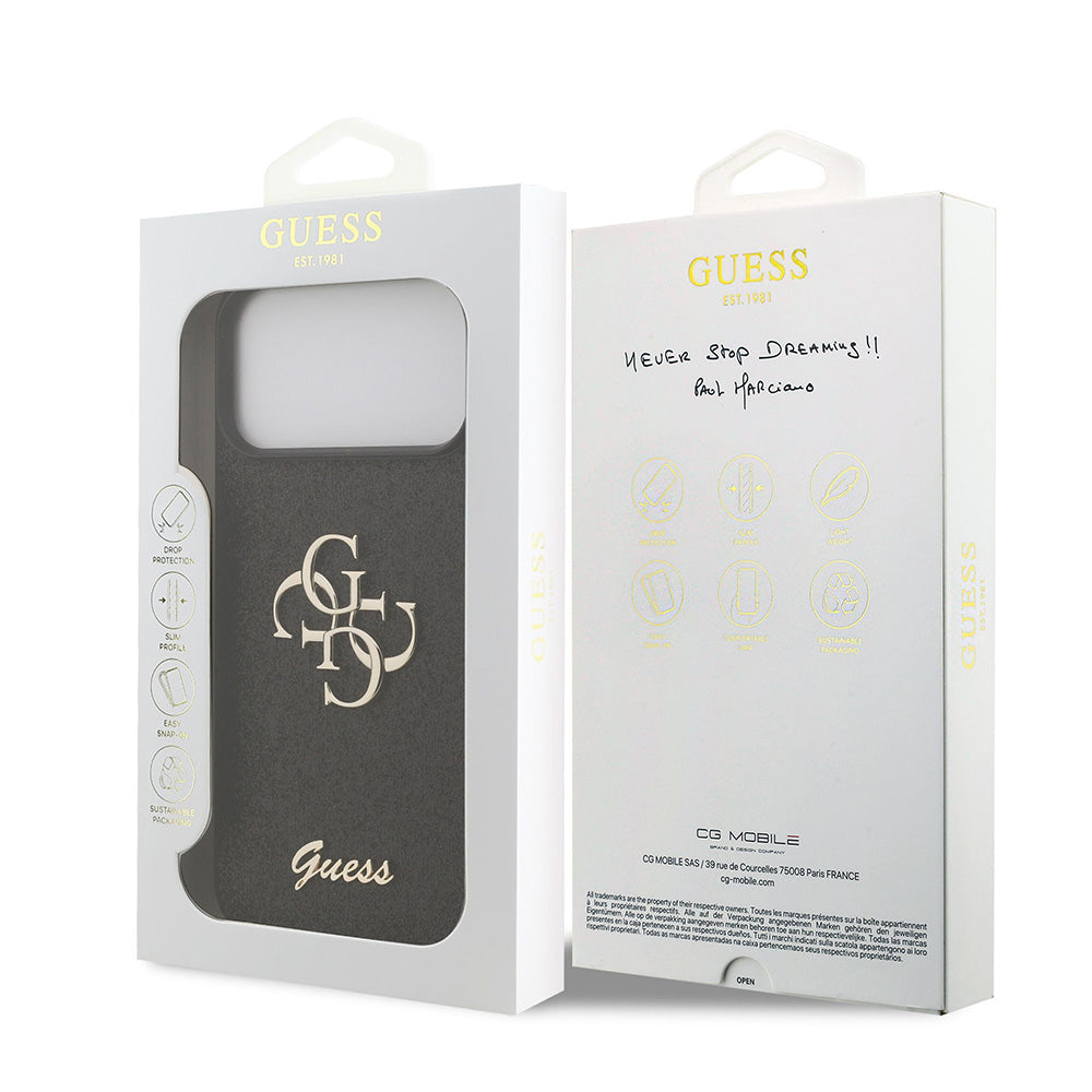Capa Guess Fixed Glitter Big 4G - iPhone 17 Pro / 18 Pro - Preto
