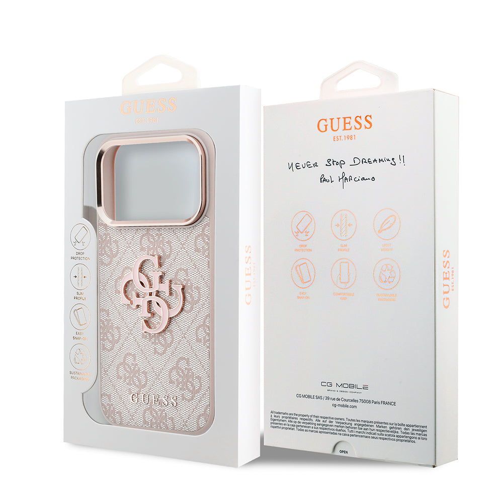 Capa Guess Hardcase 4G Big Resin Logo - iPhone 17 Pro / 18 Pro - Rosa