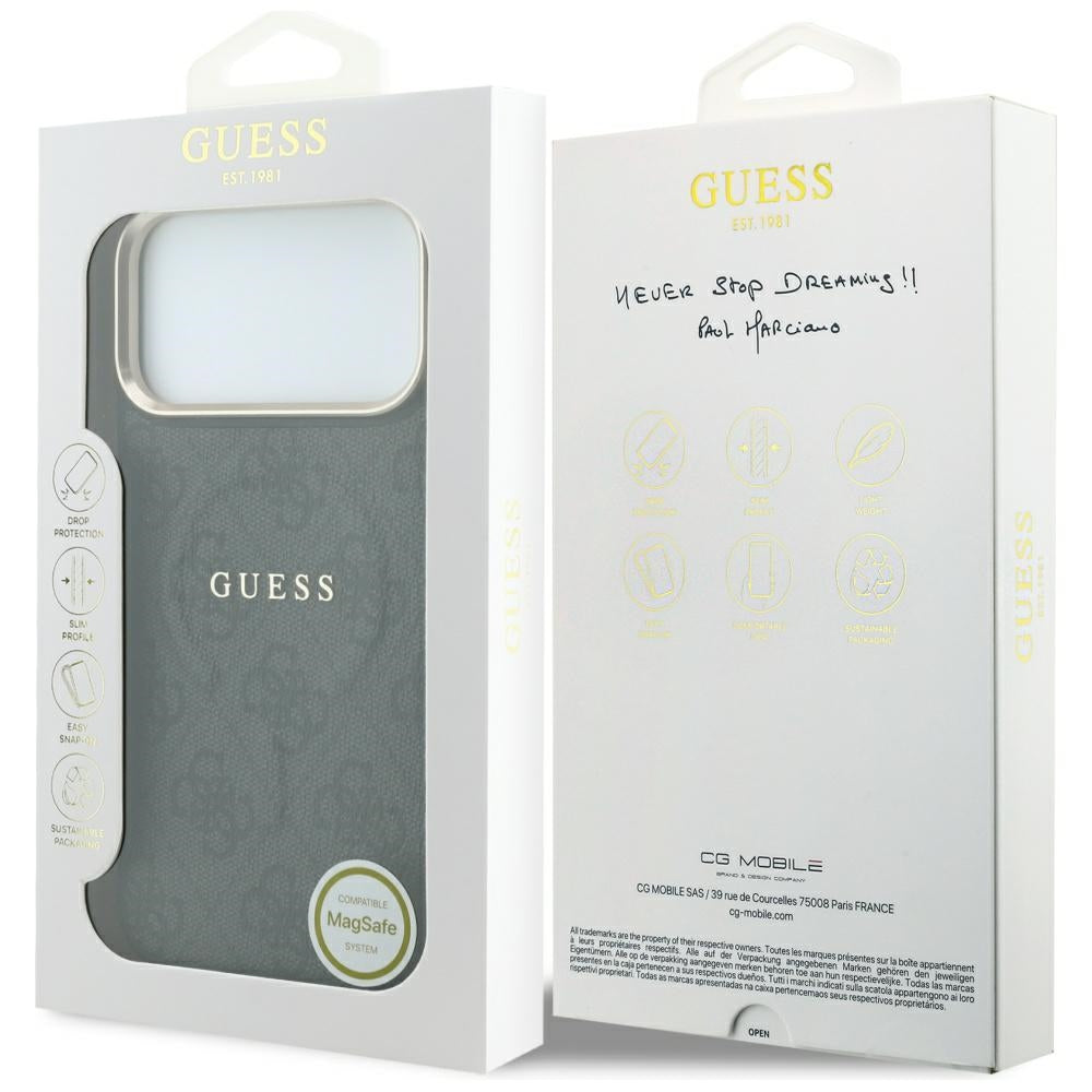 Capa Guess 4G Embossed Classic MagSafe - iPhone 17 Pro Max / 18 Pro Max - Preto