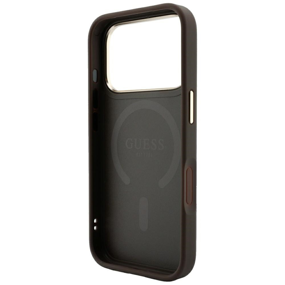 Capa Guess 4G Embossed Classic MagSafe - iPhone 17 Pro Max / 18 Pro Max - Castanho
