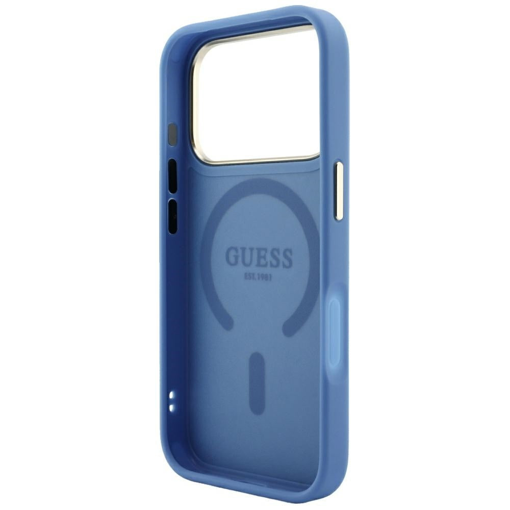 Capa Guess 4G Embossed Classic MagSafe - iPhone 17 Pro / 18 Pro - Azul