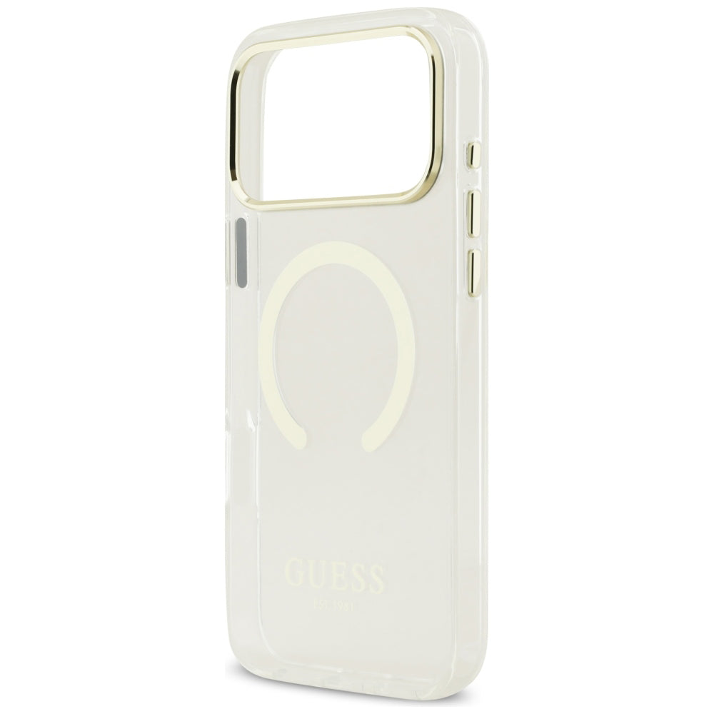 Capa Guess Metal Outline MagSafe - iPhone 17 Pro Max / 18 Pro Max - Dourado