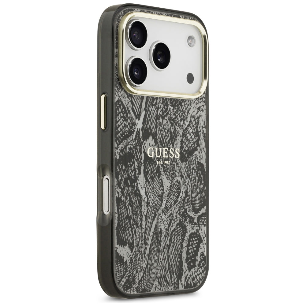Capa Guess Python Pattern MagSafe - iPhone 17 Pro / 18 Pro - Preto
