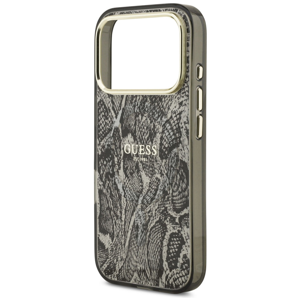 Capa Guess Python Pattern MagSafe - iPhone 17 Pro / 18 Pro - Preto