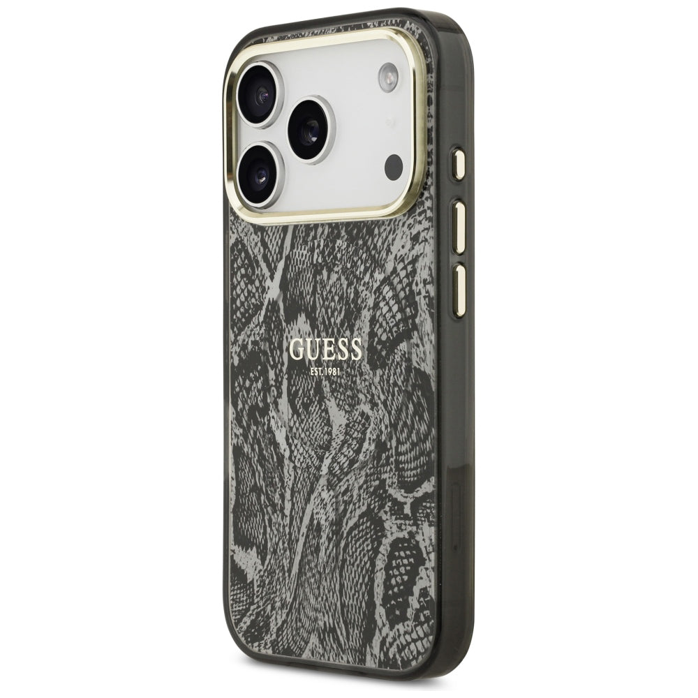 Capa Guess Python Pattern MagSafe - iPhone 17 Pro / 18 Pro - Preto