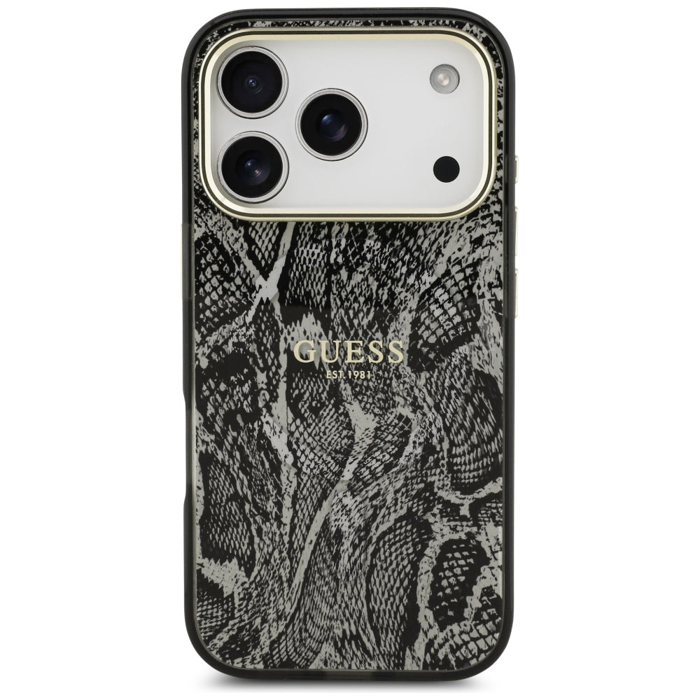 Capa Guess Python Pattern MagSafe - iPhone 17 Pro / 18 Pro - Preto