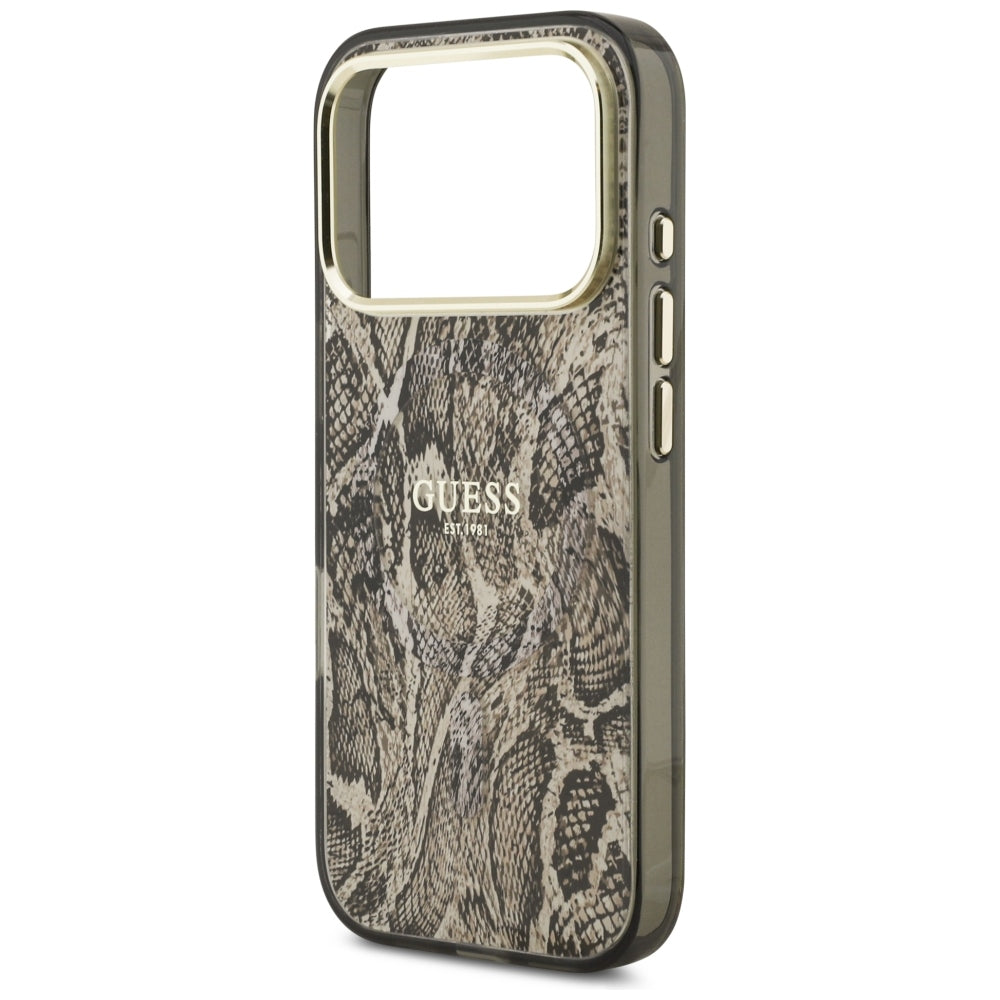 Capa Guess Python Pattern MagSafe - iPhone 17 Pro / 18 Pro - Castanho