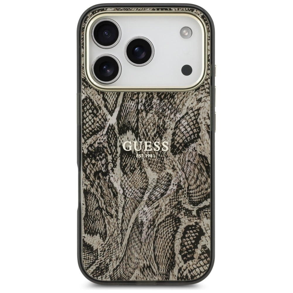 Capa Guess Python Pattern MagSafe - iPhone 17 Pro / 18 Pro - Castanho