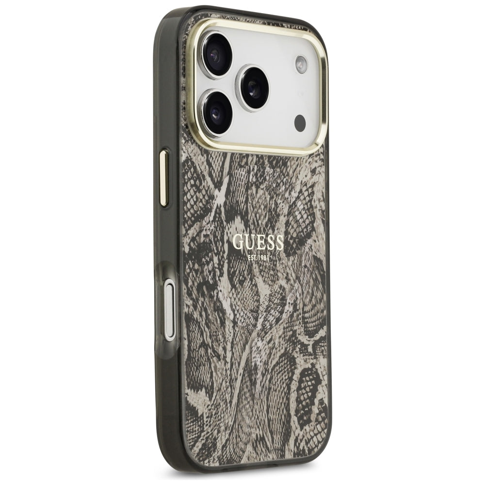 Capa Guess Python Pattern MagSafe - iPhone 17 Pro / 18 Pro - Castanho