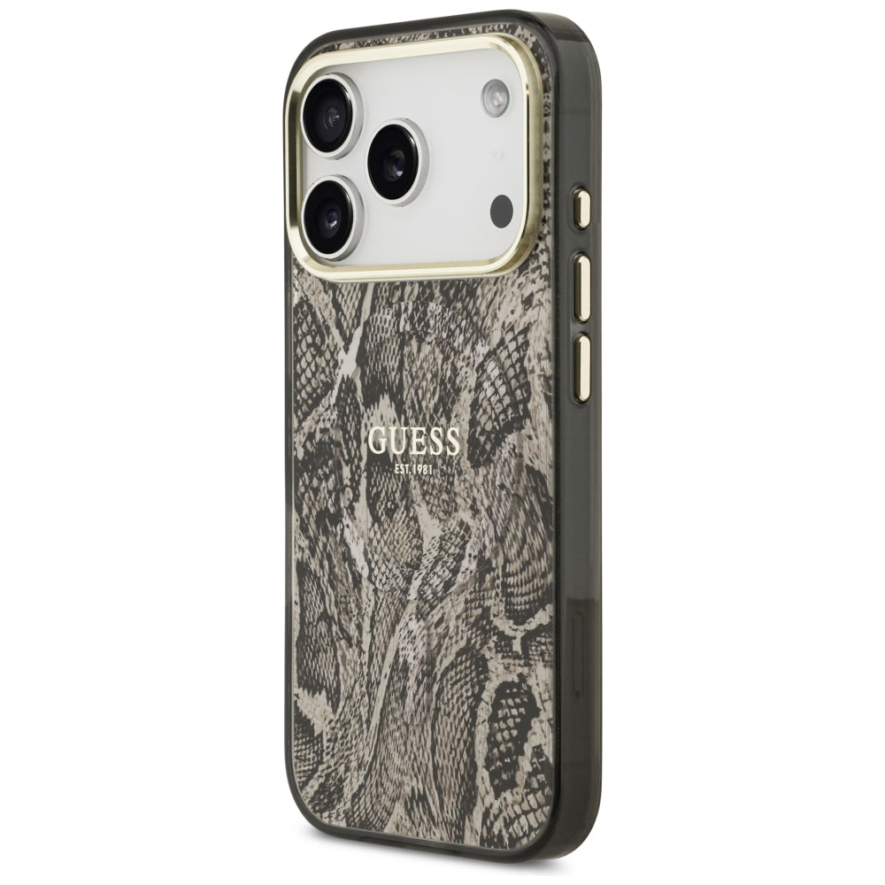 Capa Guess Python Pattern MagSafe - iPhone 17 Pro / 18 Pro - Castanho