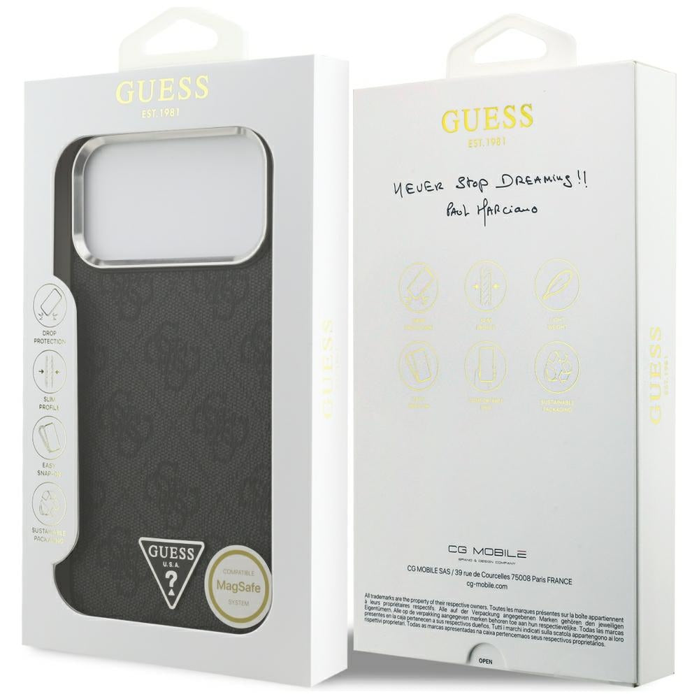 Capa Guess Hardcase 4G Triangle Logo MagSafe - iPhone 17 Pro Max / 18 Pro Max - Preto