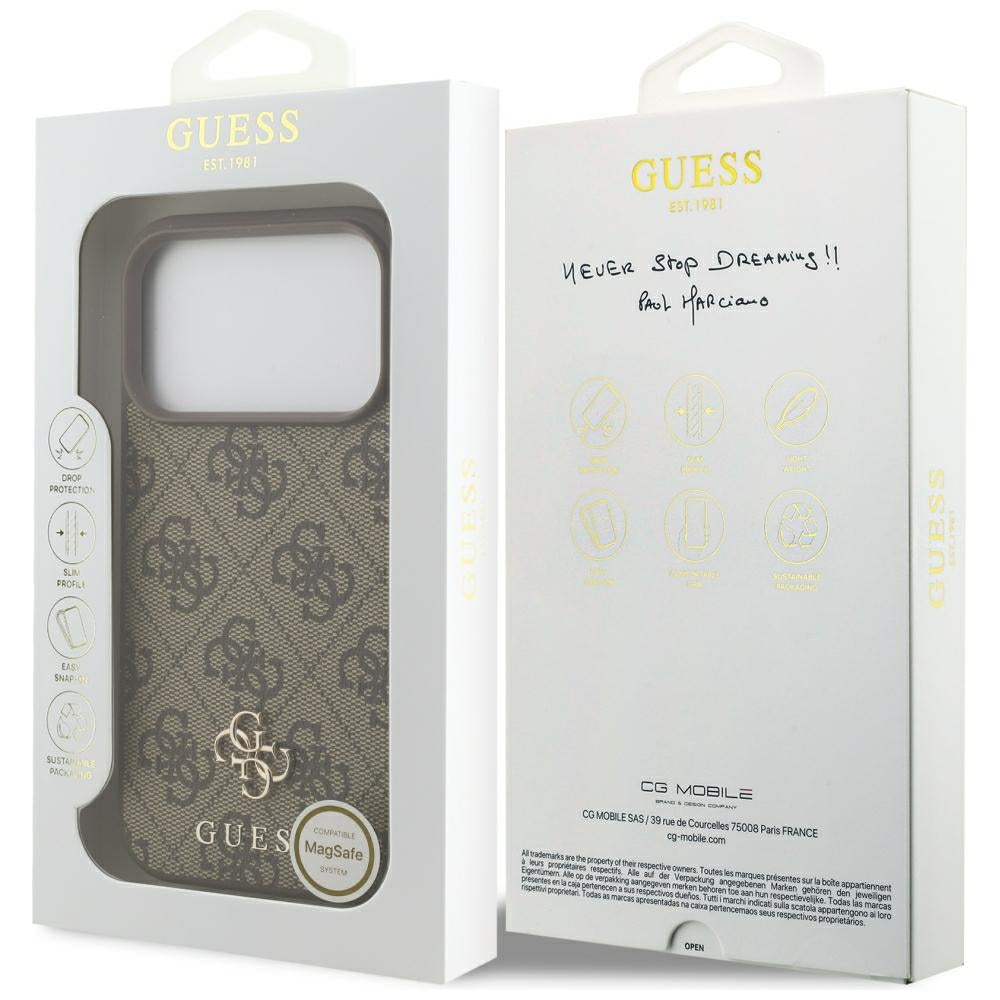 Capa Guess Hardcase 4G Small & Classic MagSafe - iPhone 17 Pro / 18 Pro - Castanho