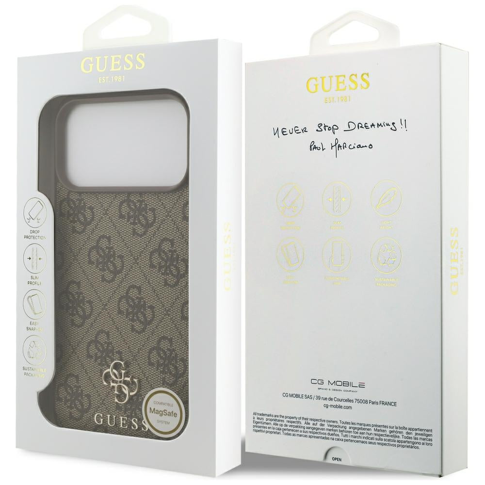 Capa Guess Hardcase 4G Small & Classic MagSafe - iPhone 17 Pro Max / 18 Pro Max - Castanho