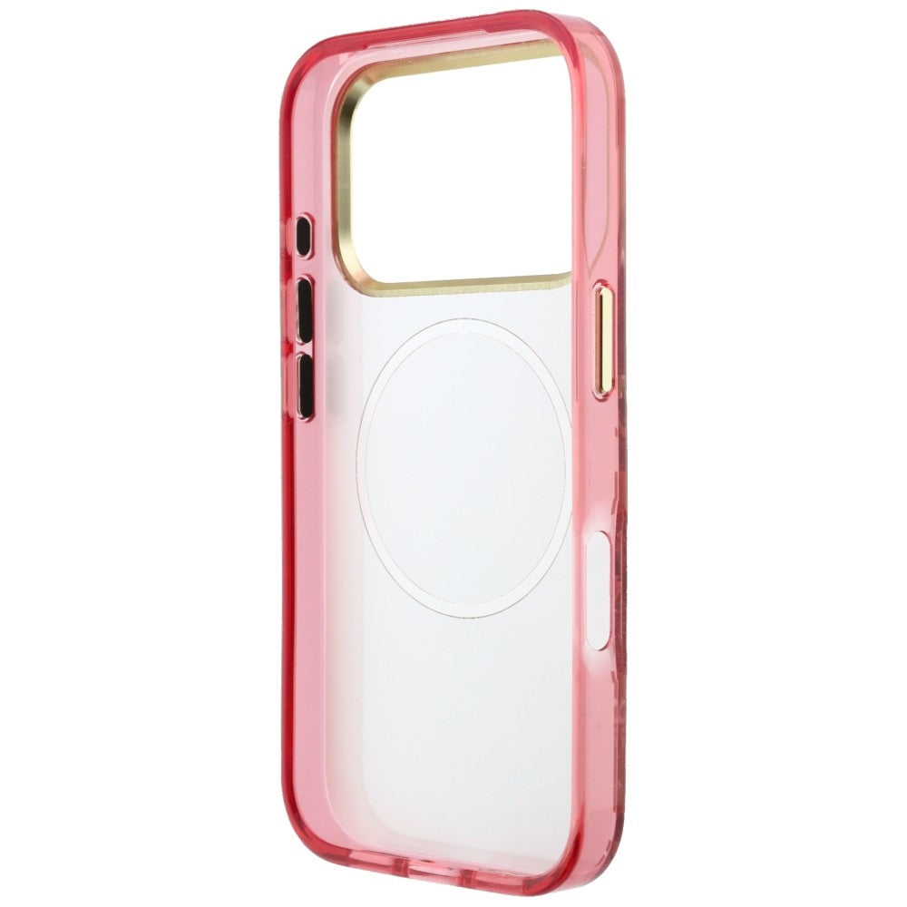 Capa Guess IML Glitter Blossom Roses MagSafe - iPhone 17 Pro Max / 18 Pro Max - Bordeaux