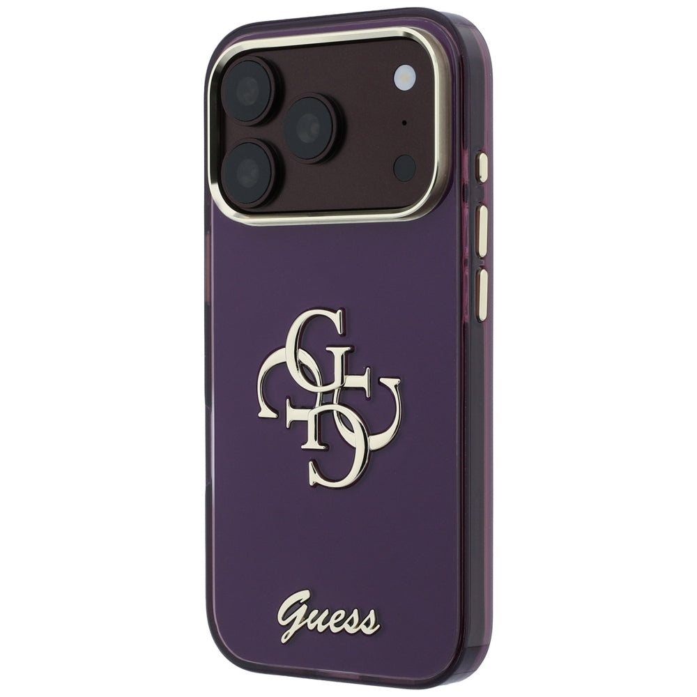 Capa Guess IML 4G Metal Script - iPhone 17 Pro / 18 Pro - Bordeaux