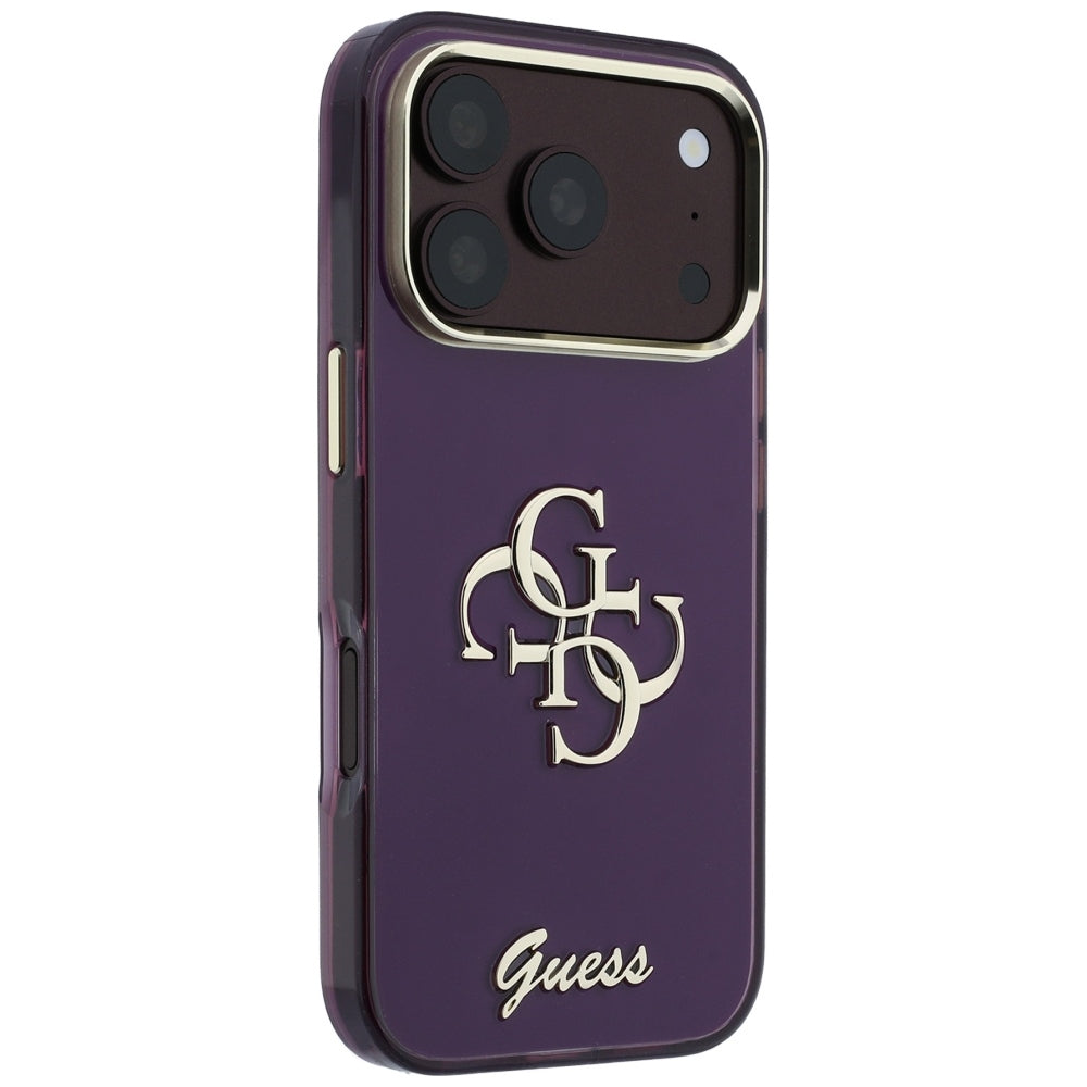 Capa Guess IML 4G Metal Script - iPhone 17 Pro / 18 Pro - Bordeaux