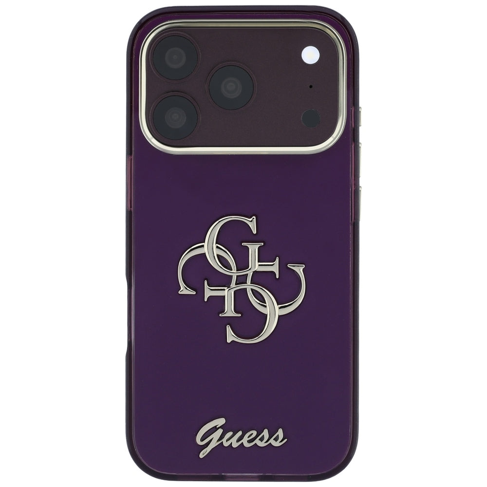 Capa Guess IML 4G Metal Script - iPhone 17 Pro / 18 Pro - Bordeaux
