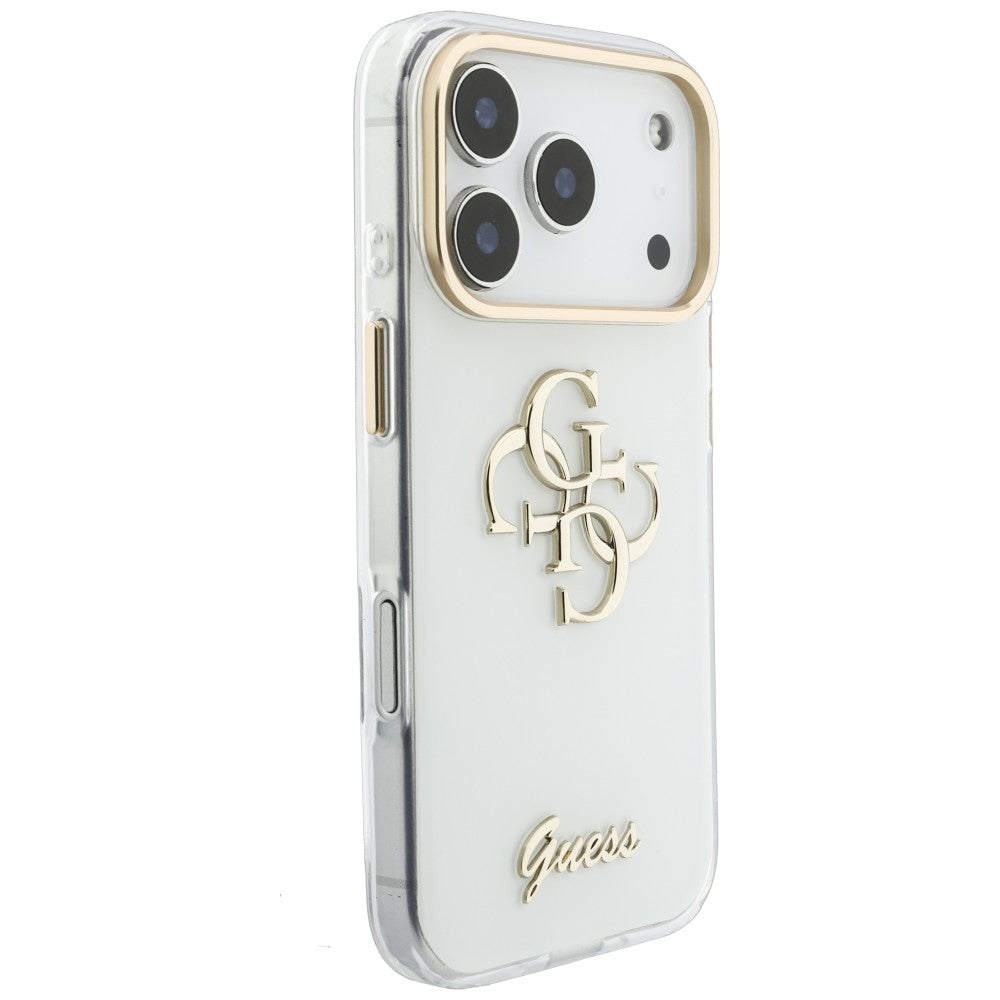 Capa Guess IML 4G Metal Script - iPhone 17 Pro / 18 Pro - Branco