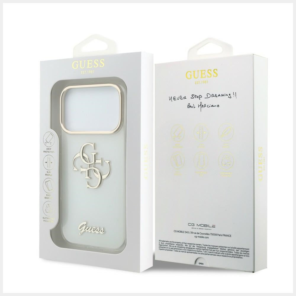 Capa Guess IML 4G Metal Script - iPhone 17 Pro Max / 18 Pro Max - Branco