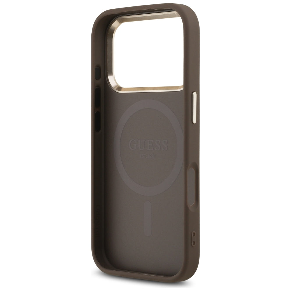 Capa Guess Hardcase 4G Triangle Logo MagSafe - iPhone 17 Pro / 18 Pro - Castanho