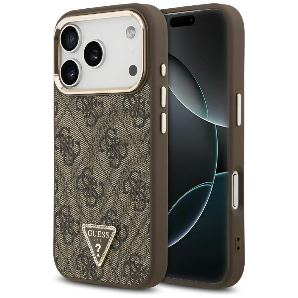 Capa Guess Hardcase 4G Triangle Logo MagSafe - iPhone 17 Pro Max / 18 Pro Max - Castanho