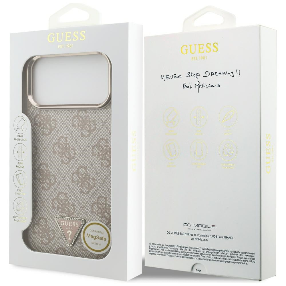 Capa Guess Hardcase 4G Triangle Logo MagSafe - iPhone 17 Pro Max / 18 Pro Max - Rosa