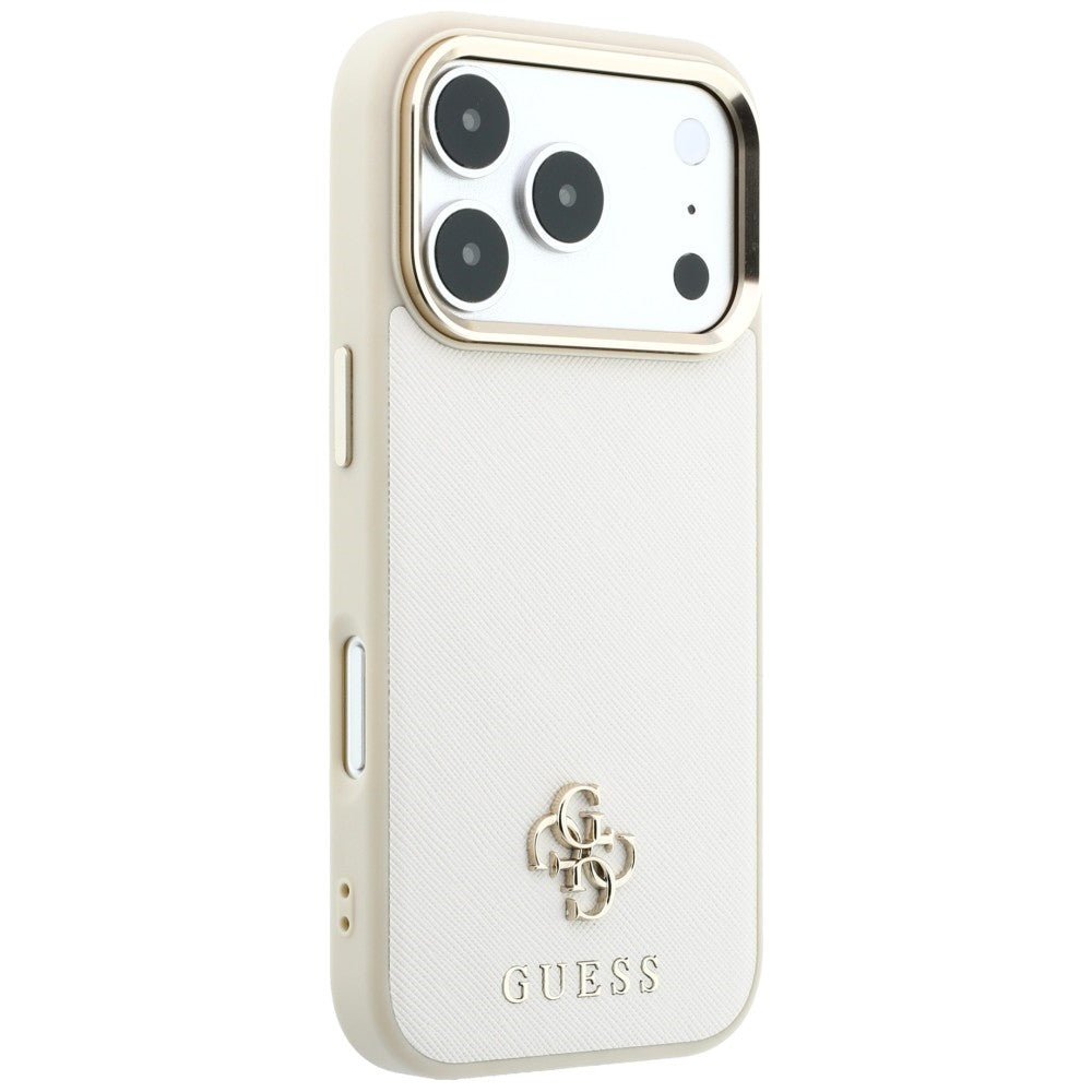 Capa Guess Saffiano Small 4G Classic MagSafe - iPhone 17 Pro Max / 18 Pro Max - Bege