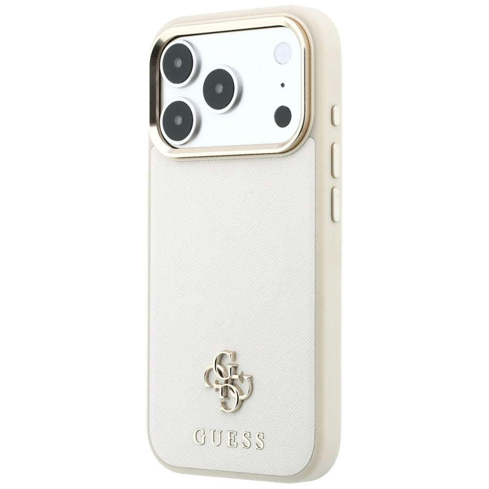 Capa Guess Saffiano Small 4G Classic MagSafe - iPhone 17 Pro Max / 18 Pro Max - Bege