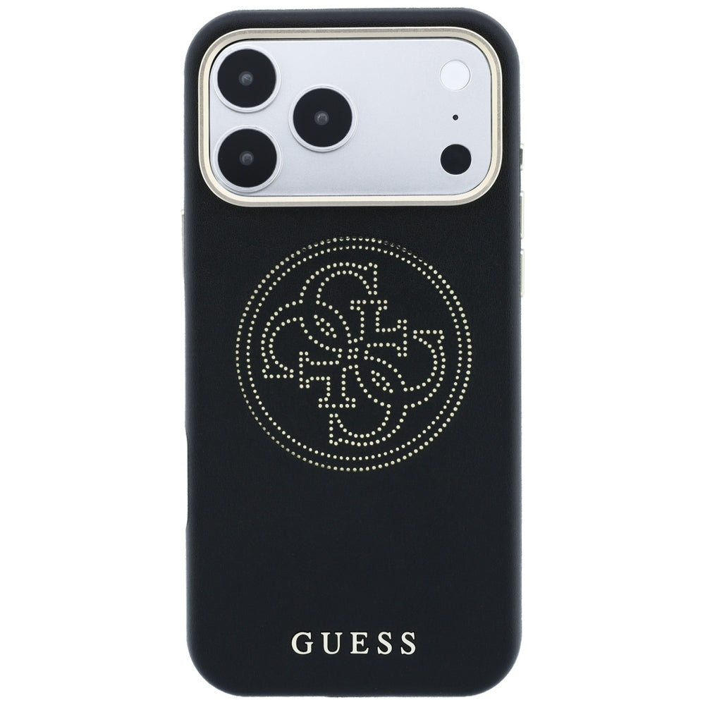 Capa Guess Leather Perforated 4G MagSafe - iPhone 17 Pro / 18 Pro - Preto