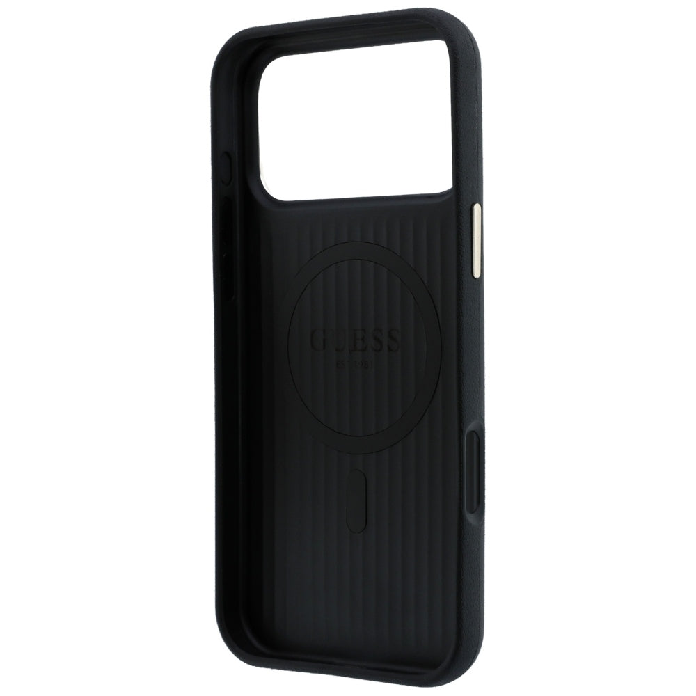 Capa Guess Leather Perforated 4G MagSafe - iPhone 17 Pro / 18 Pro - Preto