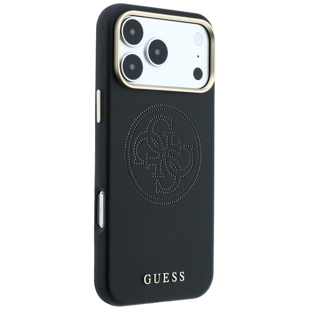 Capa Guess Leather Perforated 4G MagSafe - iPhone 17 Pro Max / 18 Pro Max - Preto
