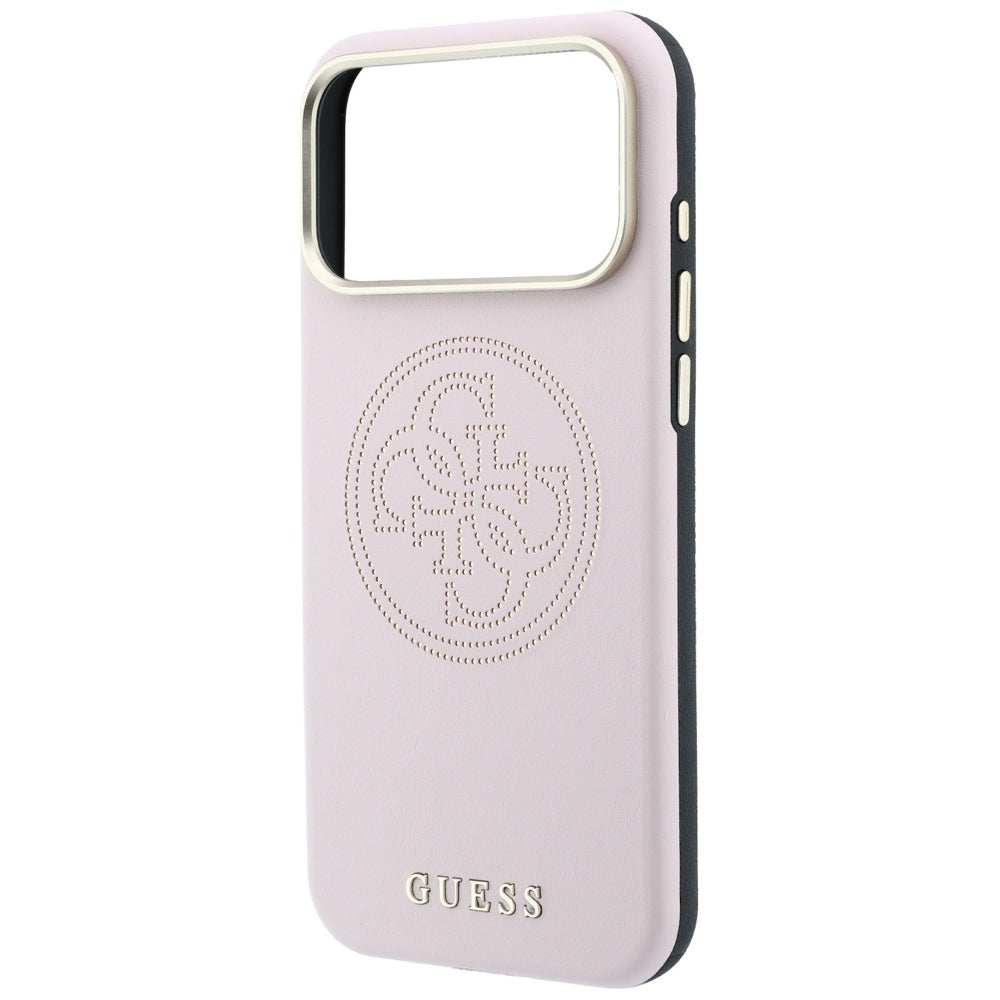 Capa Guess Leather Perforated 4G MagSafe - iPhone 17 Pro / 18 Pro - Rosa