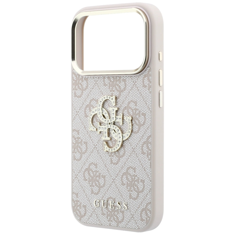 Capa Guess Hardcase 4G Big Strass Logo - iPhone 17 Pro / 18 Pro - Rosa
