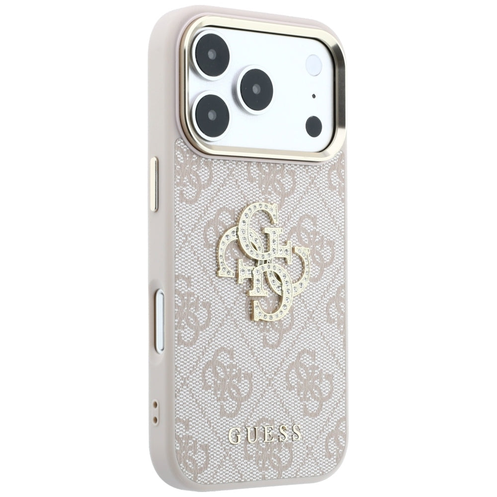 Capa Guess Hardcase 4G Big Strass Logo - iPhone 17 Pro / 18 Pro - Rosa