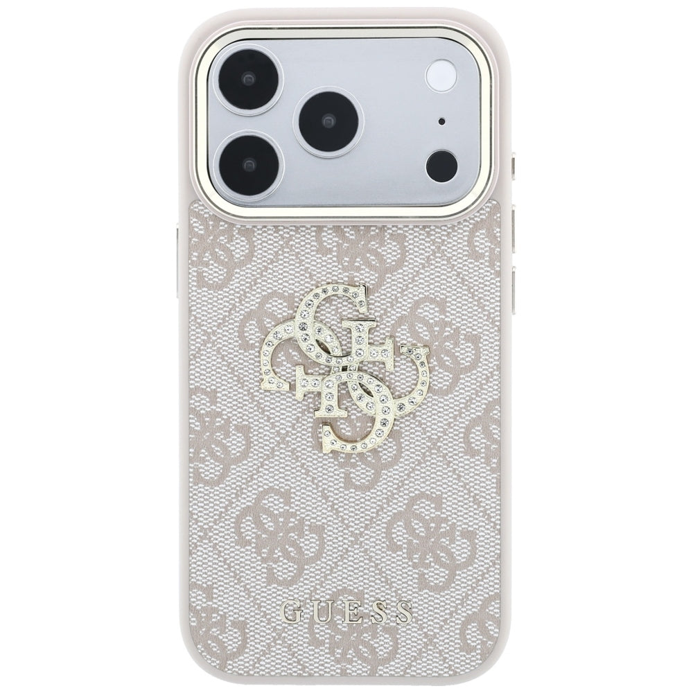 Capa Guess Hardcase 4G Big Strass Logo - iPhone 17 Pro / 18 Pro - Rosa