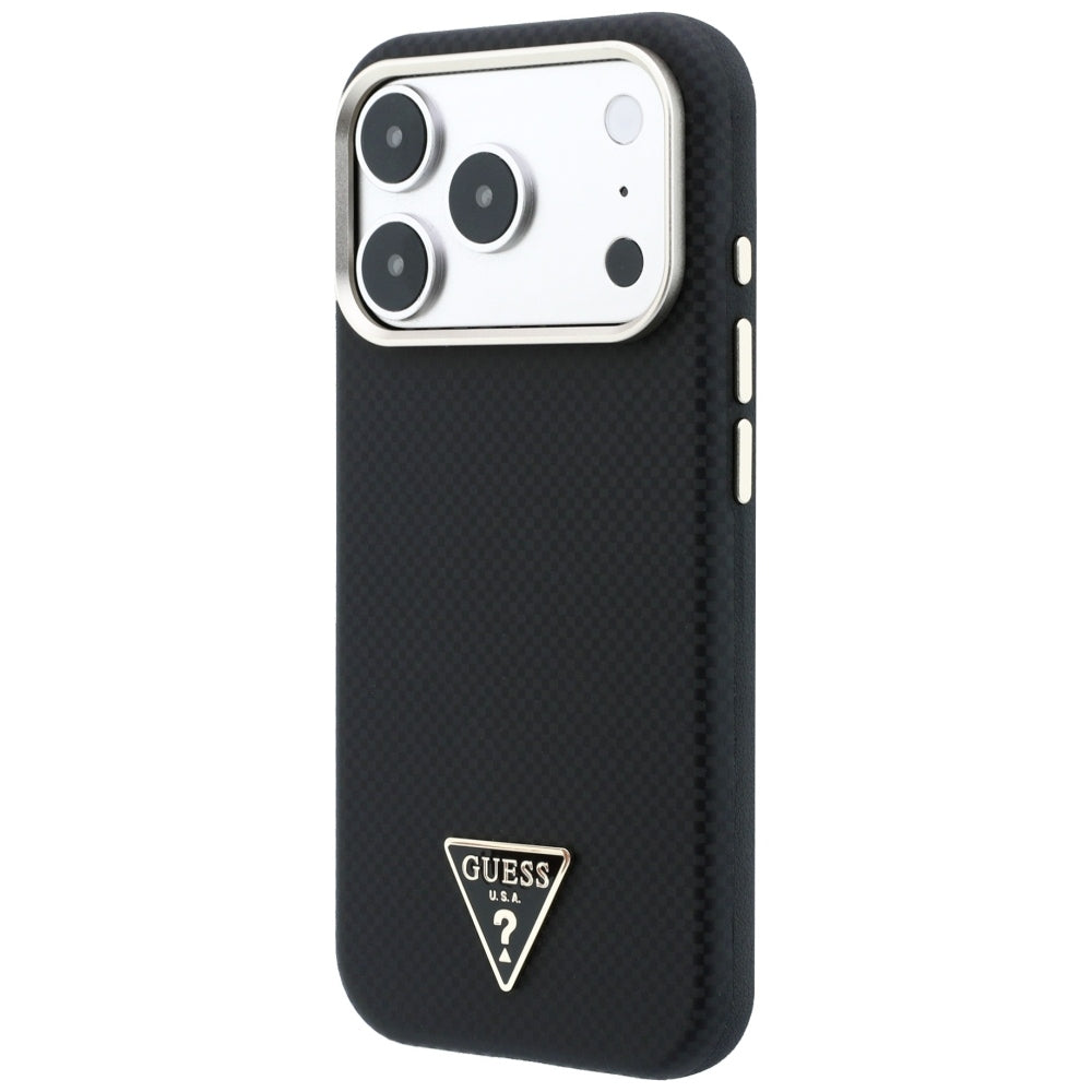 Capa Guess Kevlar Triangle Logo MagSafe - iPhone 17 Pro / 18 Pro - Preto