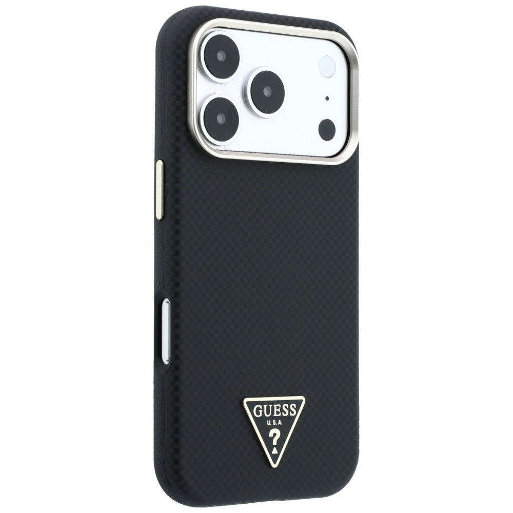 Capa Guess Kevlar Triangle Logo MagSafe - iPhone 17 Pro / 18 Pro - Preto
