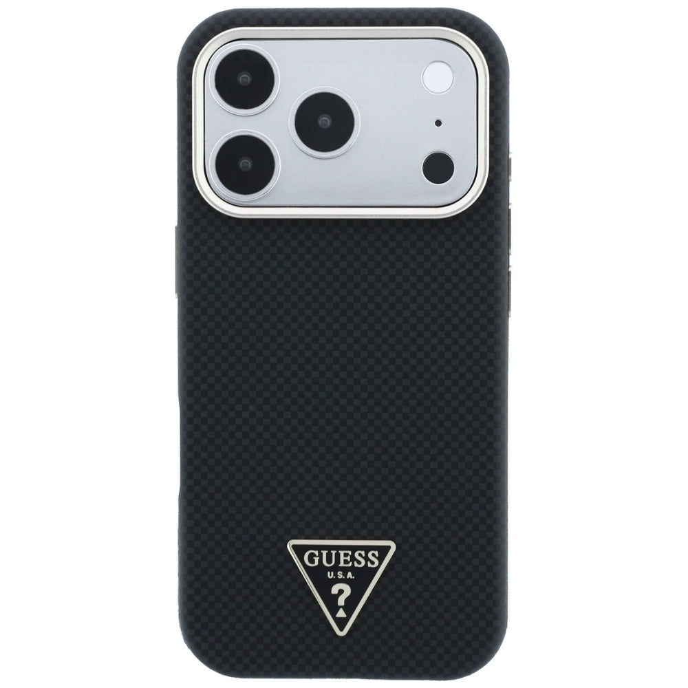 Capa Guess Kevlar Triangle Logo MagSafe - iPhone 17 Pro / 18 Pro - Preto