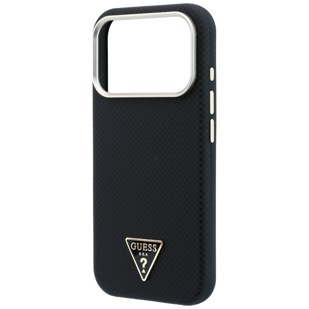 Capa Guess Kevlar Triangle Logo MagSafe - iPhone 17 Pro / 18 Pro - Preto