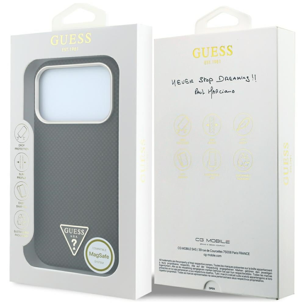 Capa Guess Kevlar Triangle Logo MagSafe - iPhone 17 Pro / 18 Pro - Castanho