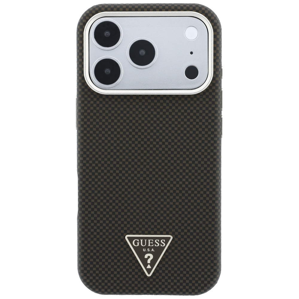 Capa Guess Kevlar Triangle Logo MagSafe - iPhone 17 Pro Max / 18 Pro Max - Castanho