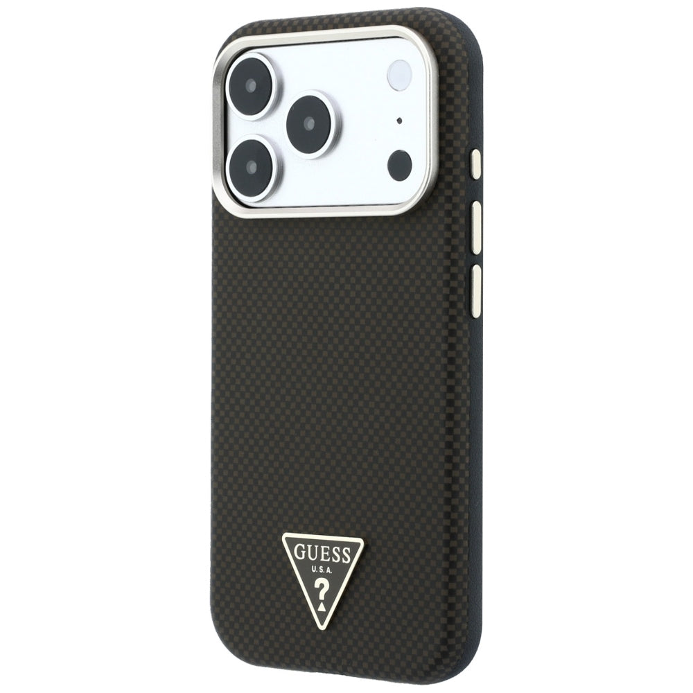 Capa Guess Kevlar Triangle Logo MagSafe - iPhone 17 Pro Max / 18 Pro Max - Castanho