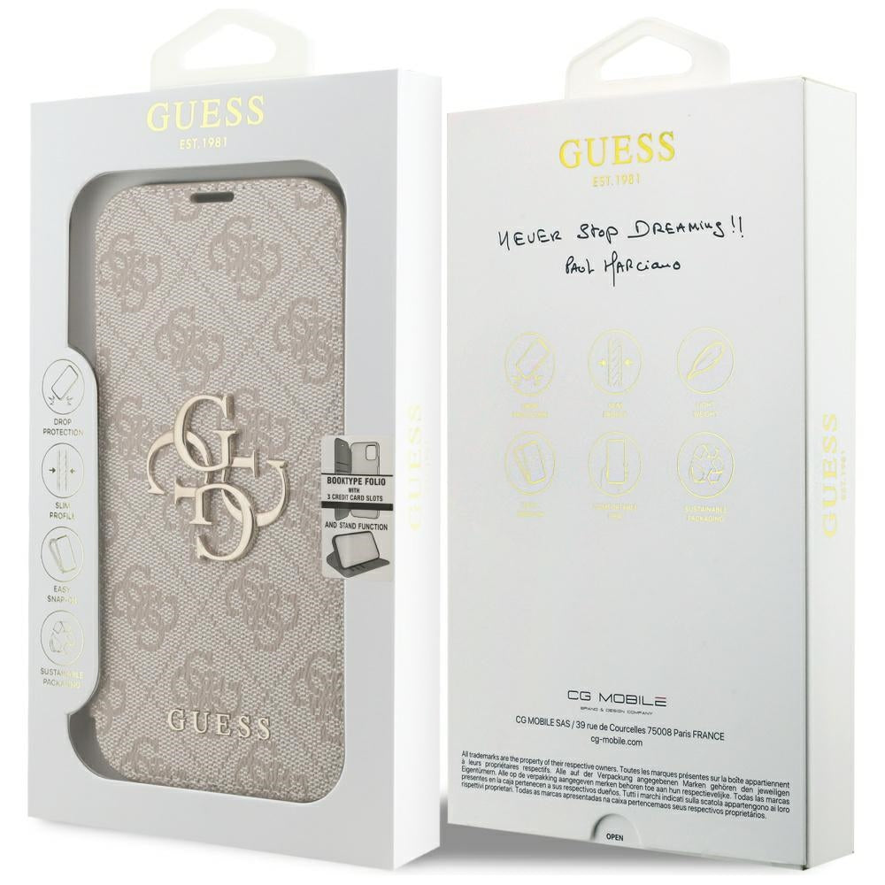 Capa Guess Book 4G Metal Logo - iPhone 17 Pro / 18 Pro - Rosa